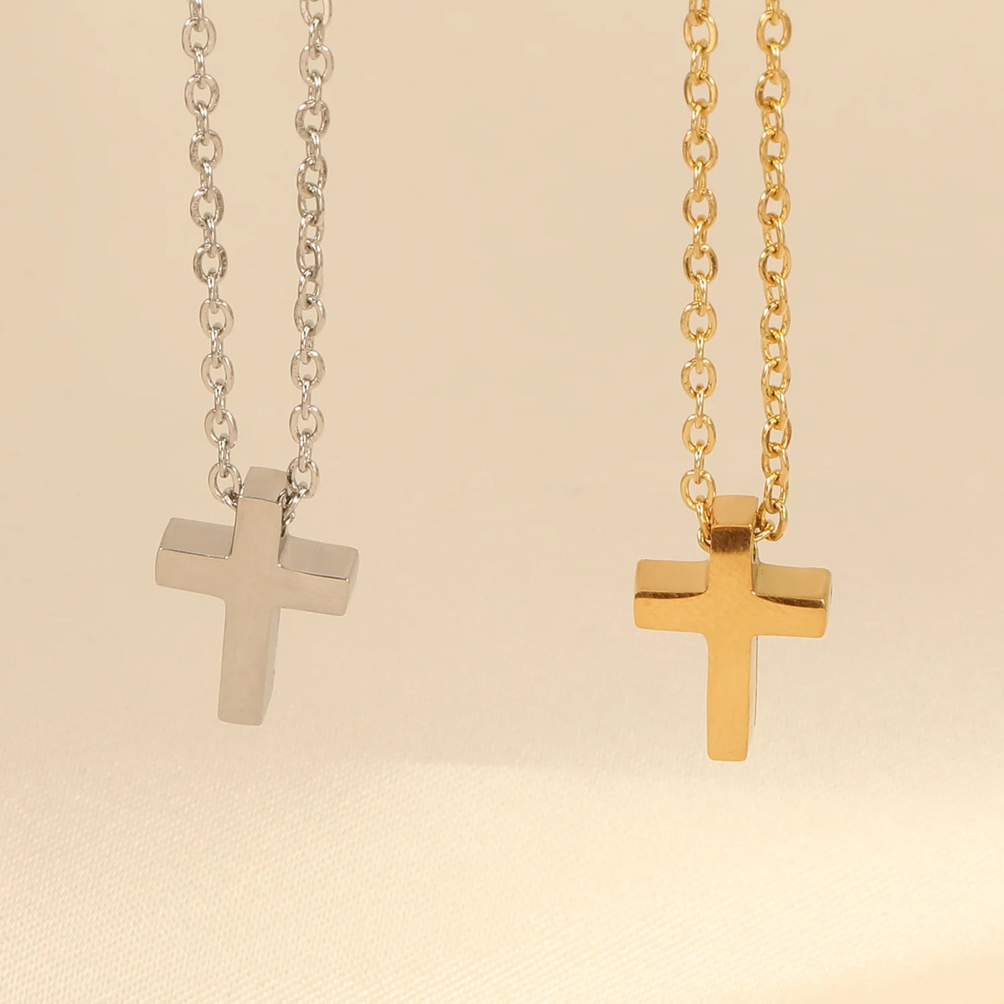 Collier Rosaire Catholique Doré en Acier Inoxydable – Pendentif Croix de Prière