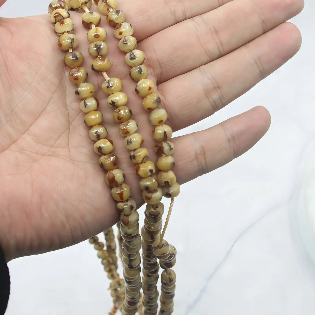 Tasbih musulman 99 perles en noyau de datte – Chapelet islamique 6 mm pour prière et méditation