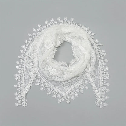 Voile mantille catholique femme en dentelle brodée – châle de prière, église et mariage