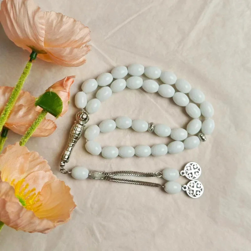 Tasbih Musulman 33 Perles en Verre – Chapelet de Prière Unisexe