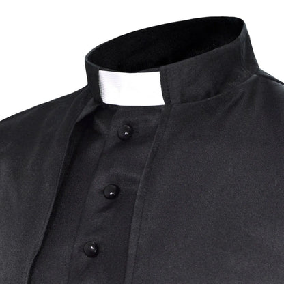 Soutane de prêtre médiévale rétro – Costume cosplay Renaissance, robe religieuse catholique pour homme