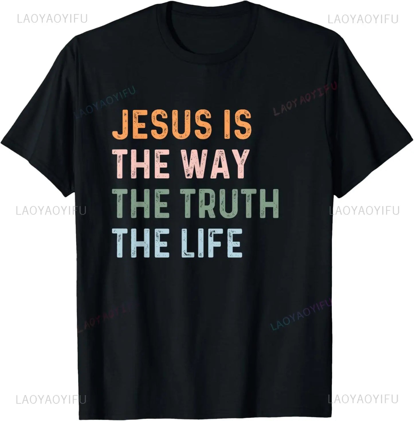 T-shirt chrétien Jésus, le chemin, la vérité, la vie – modèle unisexe vintage