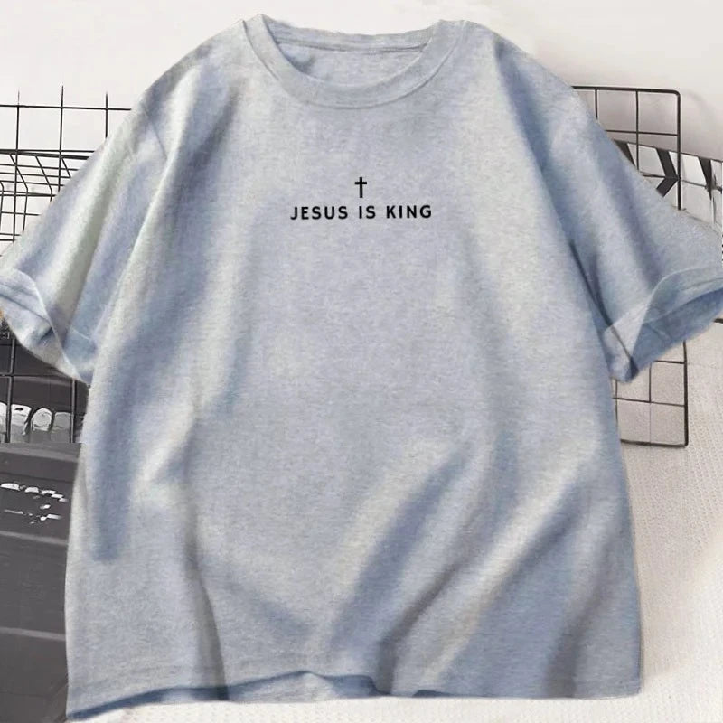 T-shirt chrétien Jésus est Roi – modèle unisexe manches courtes