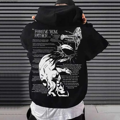 Sweat à capuche chrétien “Forgive Them Father” – Hoodie streetwear unisexe avec verset biblique