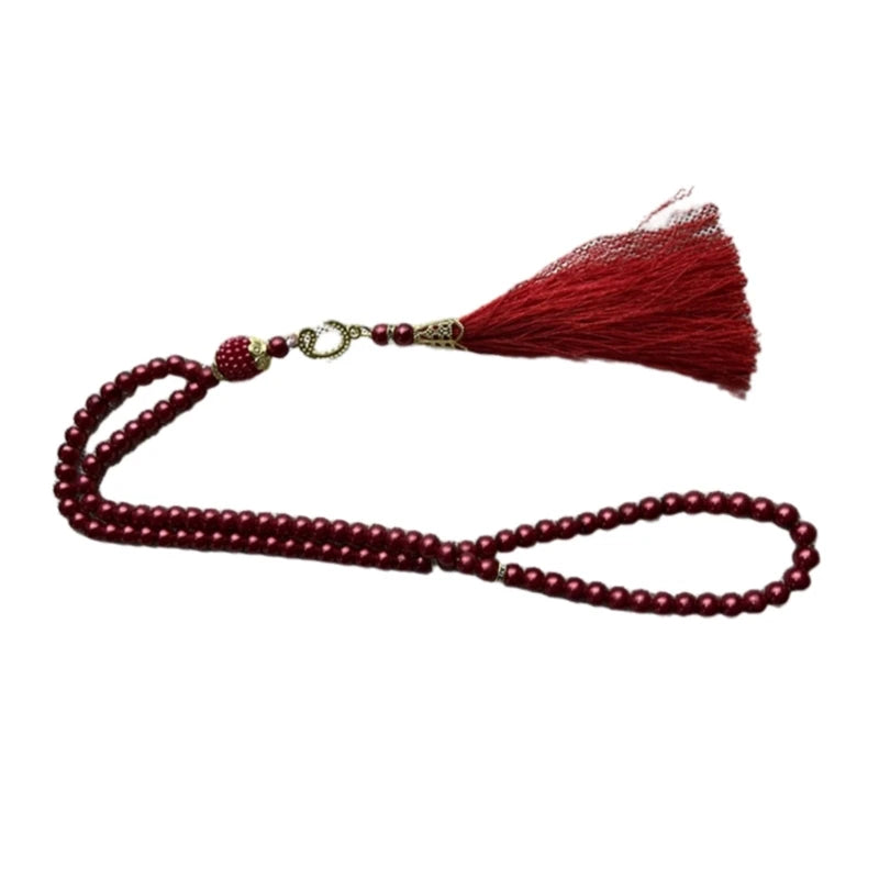 Tasbih 99 Perles Imitation Perle – Bracelet de Prière Musulman