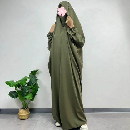 Abaya de prière une pièce avec capuche – robe musulmane femme
