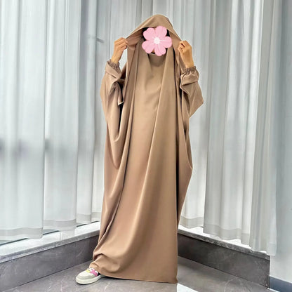 Abaya de prière une pièce avec capuche – robe musulmane femme