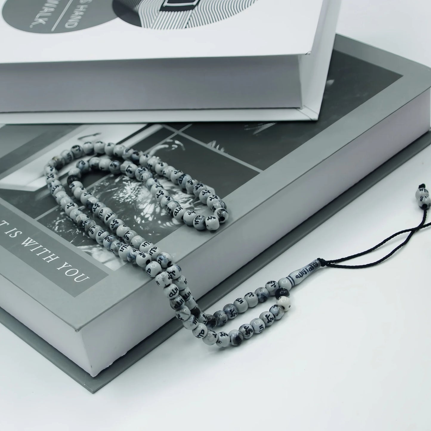 Tasbih Musulman 99 Perles Gravées Allah & Muhammad – Chapelet Islamique pour Prière, Ramadan et Aïd
