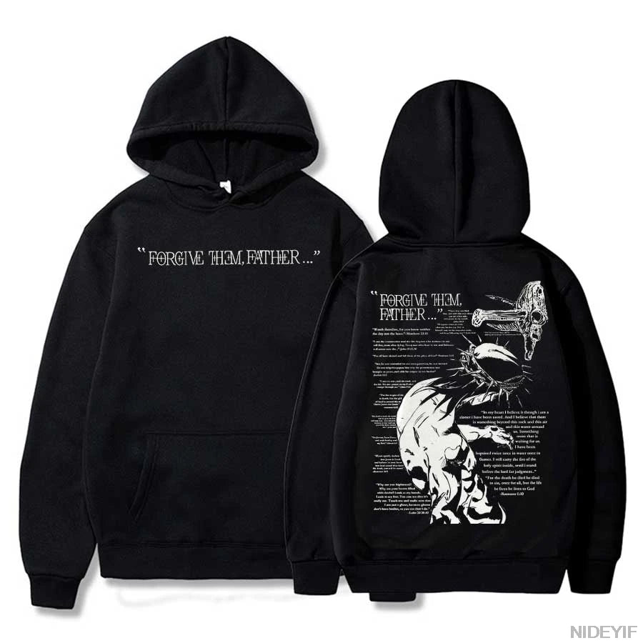 Sweat à capuche chrétien “Forgive Them Father” – Hoodie streetwear unisexe avec verset biblique