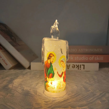Bougie LED Religieuse Jésus & Vierge