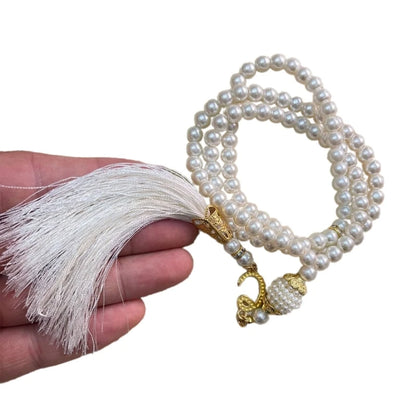 Tasbih 99 Perles Imitation Perle – Bracelet de Prière Musulman