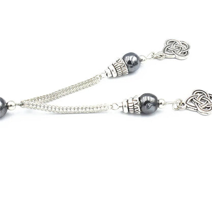 Bracelet Tasbih musulman 33 perles en hématite naturelle – cadeau islamique
