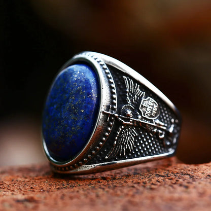 Bague Saint Christophe et Saint Michel en acier inoxydable – bijou religieux pour homme