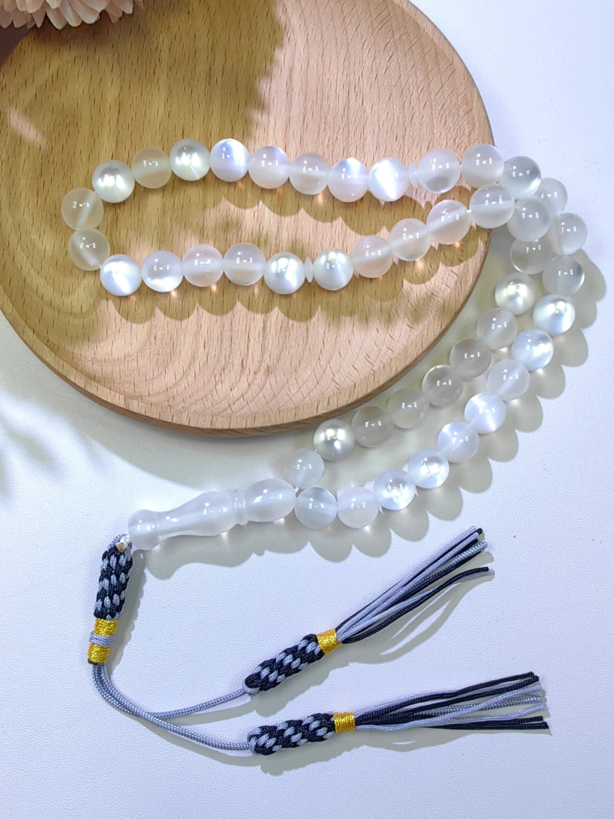 Tasbih Musulman 45 Perles en Résine 10 mm – Noir ou Blanc