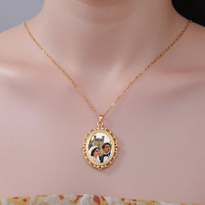 Collier Photo Personnalisé en Acier Inoxydable – Bijou Souvenir
