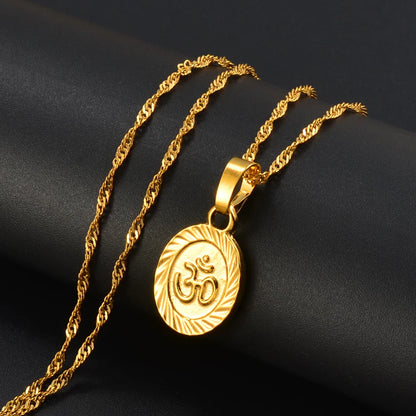Collier Om doré – Bijou spirituel hindou inspiré du yoga