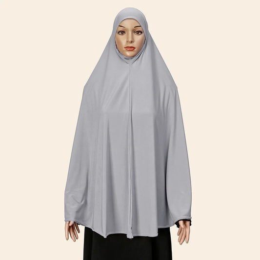 Abaya de prière musulmane pour femme avec hijab long couvrant – Coton doux, couleur unie, spécial Ramadan