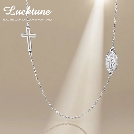 Halskette Jungfrau Maria Unsere Liebe Frau aus Edelstahl – religiöses Amulett für Frauen