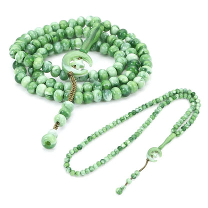 Lot de 2 Chapelets Musulmans 99 Perles – Tasbih Allah Muhammad Gravé pour Prière et Protection Spirituelle
