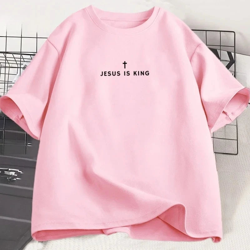 T-shirt chrétien Jésus est Roi – modèle unisexe manches courtes