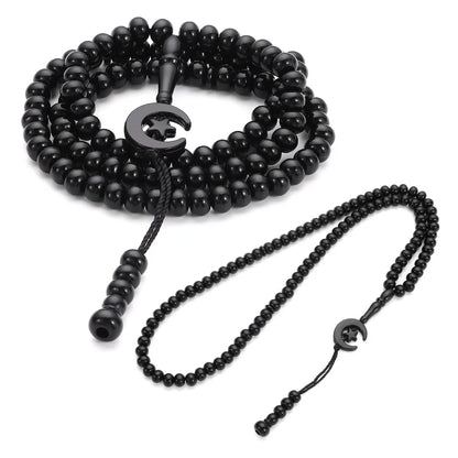 Lot de 2 Chapelets Musulmans 99 Perles – Tasbih Allah Muhammad Gravé pour Prière et Protection Spirituelle
