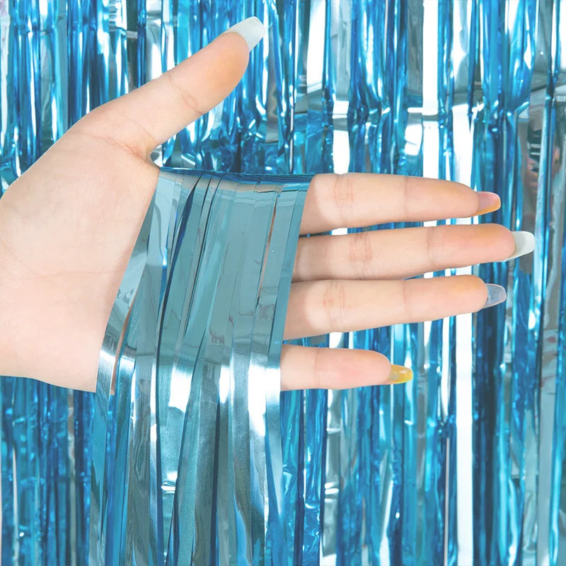 Rideau de fête métallisé (Foil Tassel Fringe Curtain)