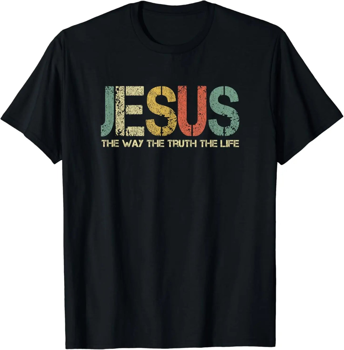 T-shirt chrétien Jésus, le chemin, la vérité, la vie – modèle unisexe vintage