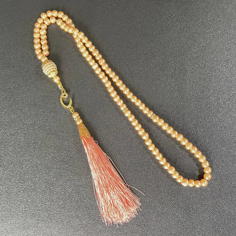 Tasbih Musulman 99 Perles 6 mm – Bracelet de Prière avec Pompon