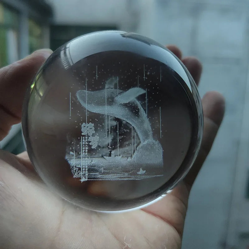 Boule Cristal 3D Système Solaire LED – Globe Planètes Gravé au Laser – Décoration Astronomie & Cadeau