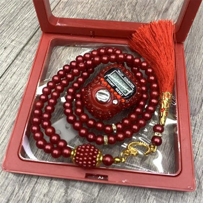 Tasbih 99 perles avec compteur – Chapelet musulman en verre