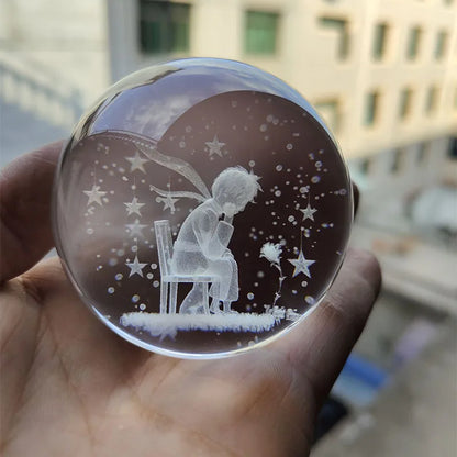 Boule Cristal 3D Système Solaire LED – Globe Planètes Gravé au Laser – Décoration Astronomie & Cadeau