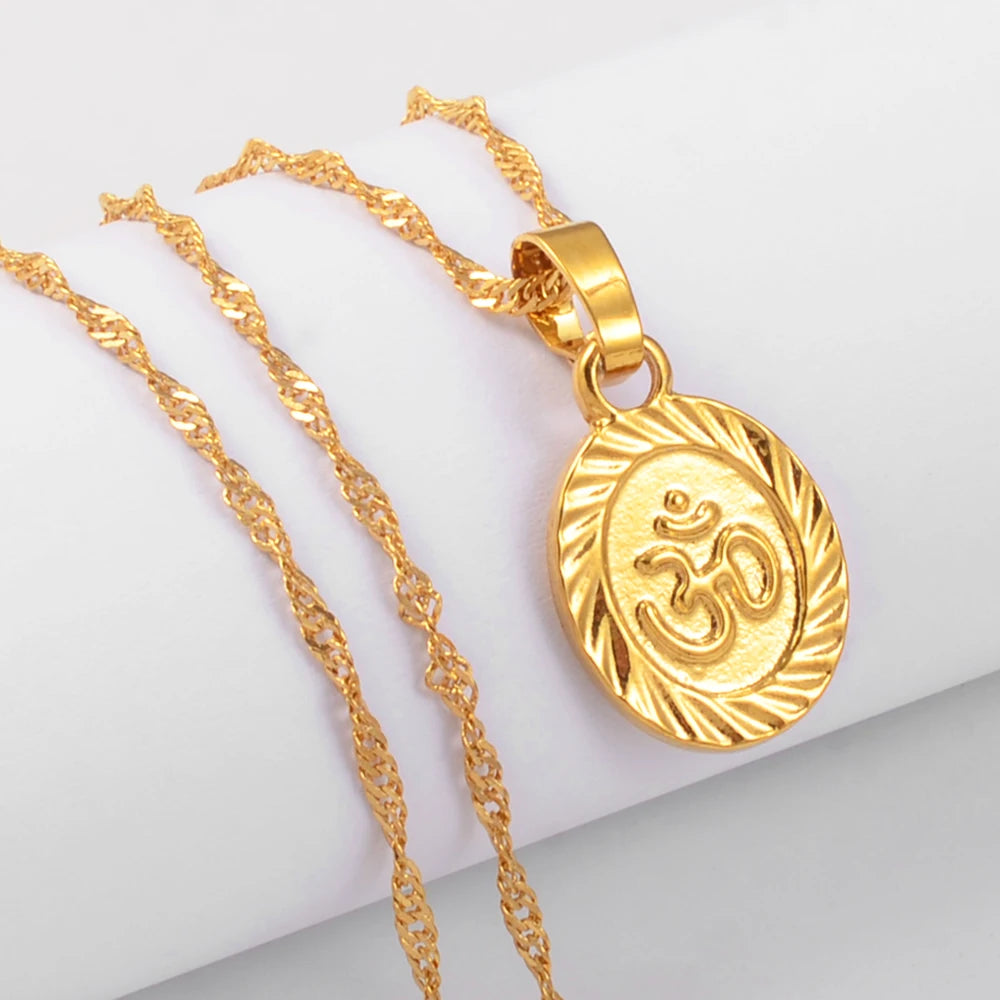 Collier Om doré – Bijou spirituel hindou inspiré du yoga