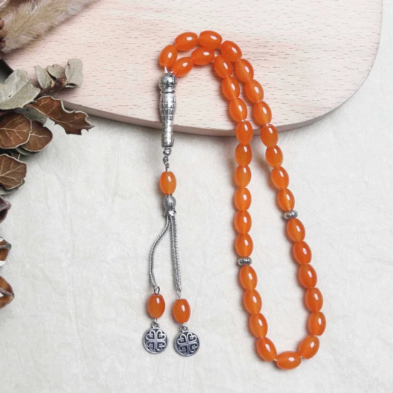Tasbih Musulman 33 Perles en Verre – Chapelet de Prière Unisexe