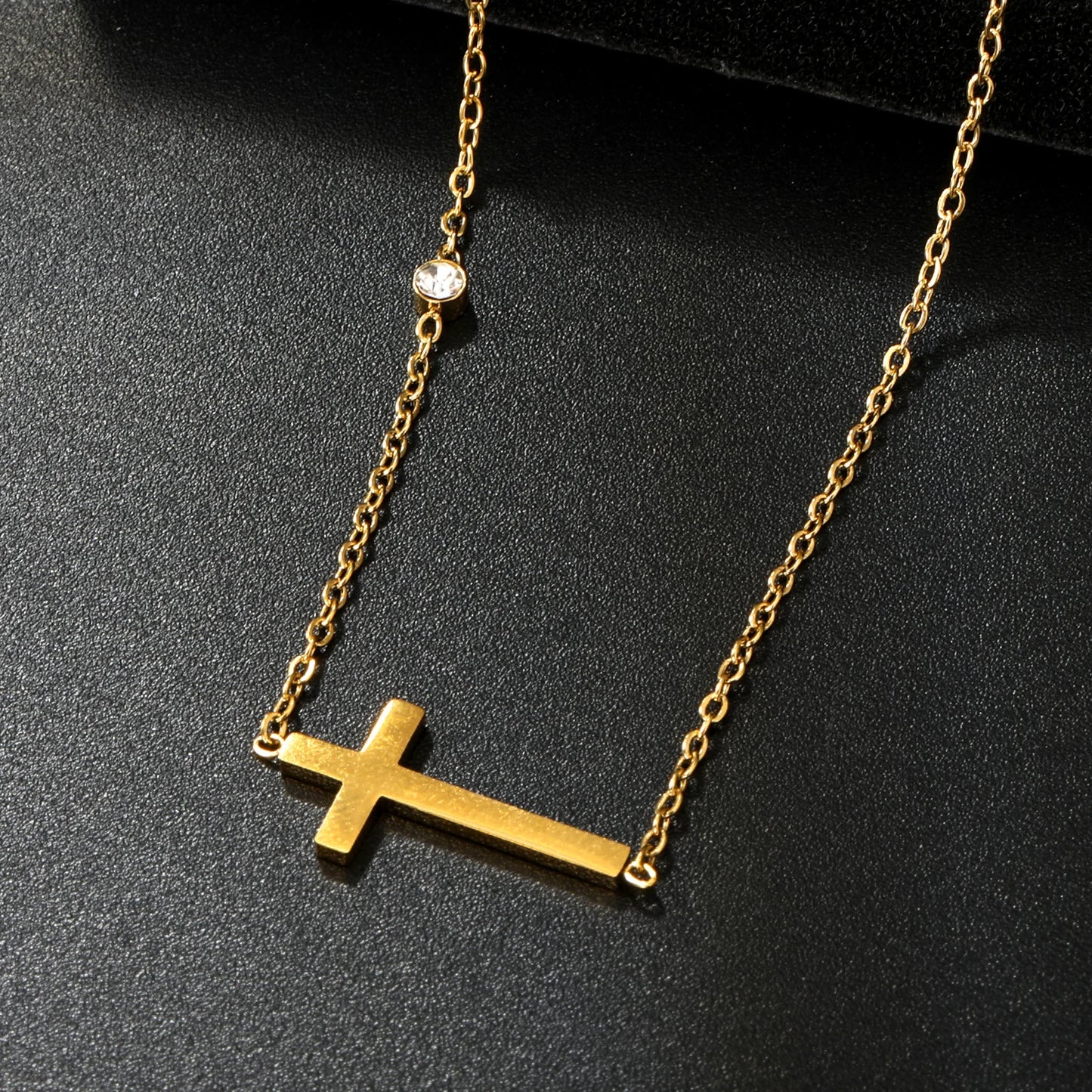 Collier Rosaire Catholique Doré en Acier Inoxydable – Pendentif Croix de Prière