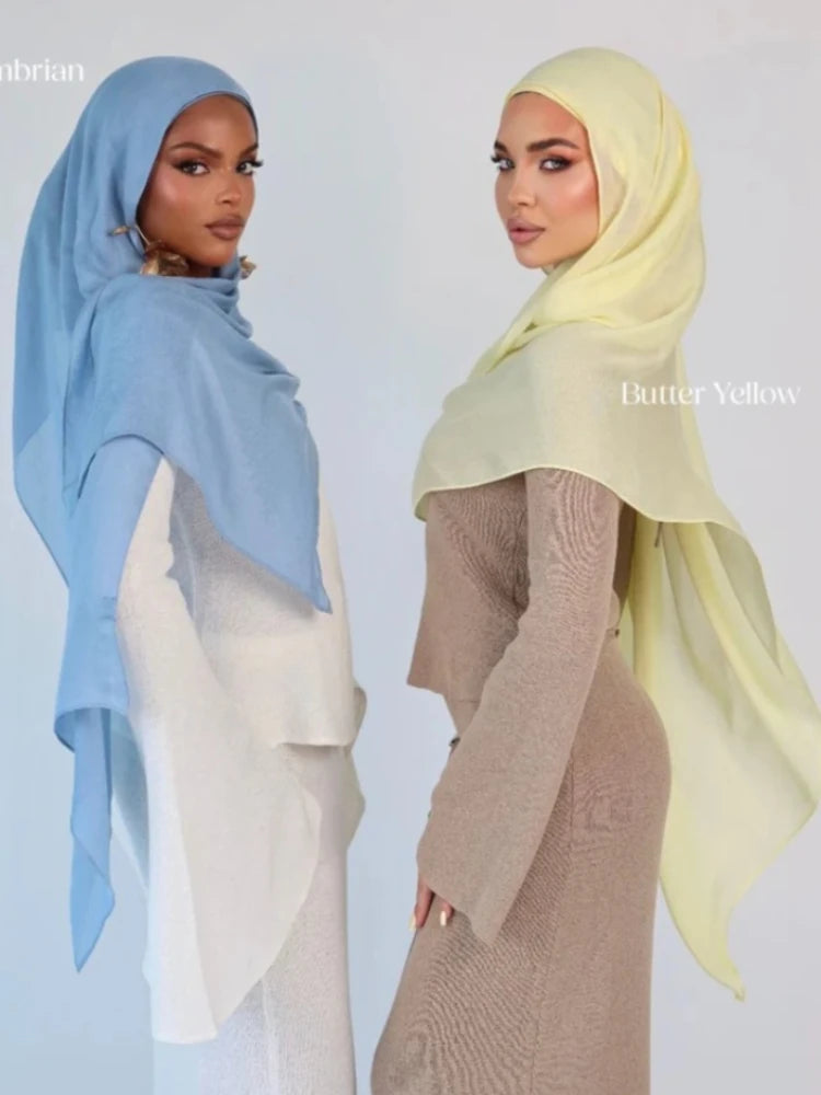 Hijab Modal avec Sous-Bonnet Intégré – 66 Couleurs | Respirant & Couvrant
