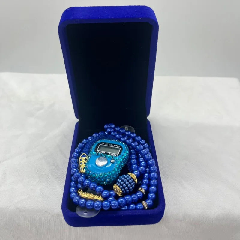Cofre Tasbih & Contador Digital LCD – Set Espiritual Elegante Ramadan & Meditación