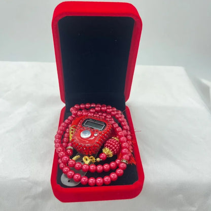 Cofre Tasbih & Contador Digital LCD – Set Espiritual Elegante Ramadan & Meditación