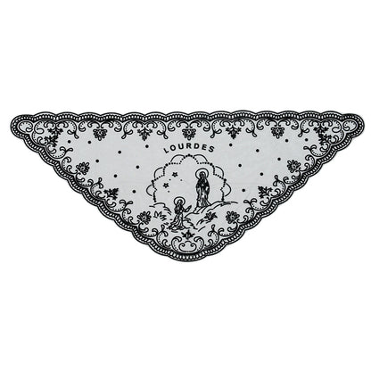 Voile de messe catholique femme en dentelle brodée – foulard Vierge Marie pour prière et église