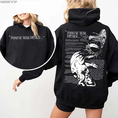 Sweat à capuche chrétien “Forgive Them Father” – Hoodie streetwear unisexe avec verset biblique