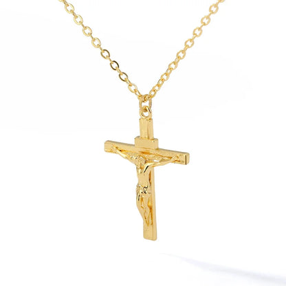 Collier Croix Chrétienne en Acier Inoxydable – Pendentif Jésus – Bijou de Foi Homme & Femme