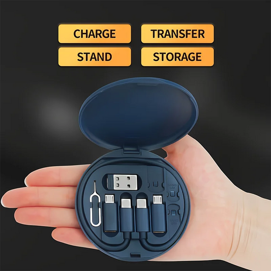 Kit Adaptateur Multi-USB & Type-C 65W – Câble de Charge Rapide + Convertisseurs iOS/Android + Support Téléphone