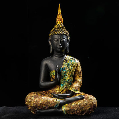 Statue Bouddha verte en résine – Décoration zen & méditation