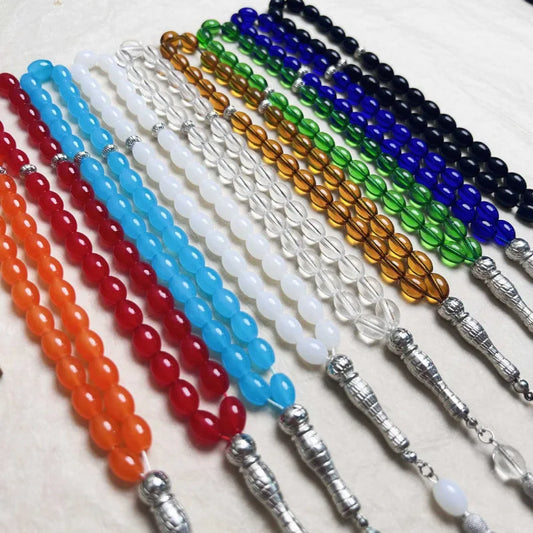 Tasbih Musulman 33 Perles en Verre – Chapelet de Prière Unisexe