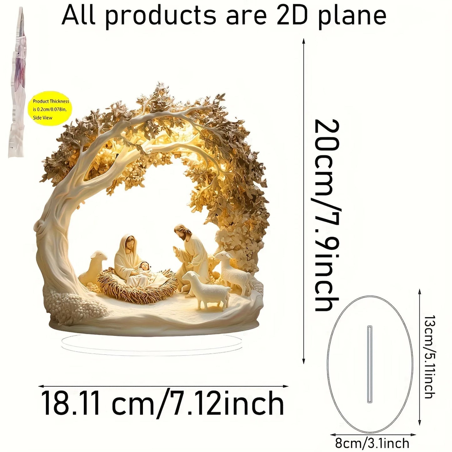 Décoration Naissance de Jésus – Centre de Table Acrylique 2D Brillant