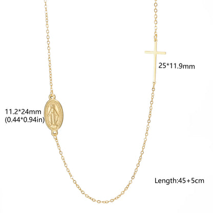 Collier Vierge Marie Notre-Dame en acier inoxydable – amulette religieuse pour femme