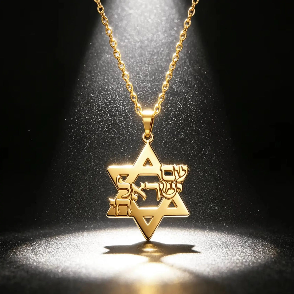 Collier Am Yisrael Chai & Étoile de David en Acier Inoxydable – Unisexe