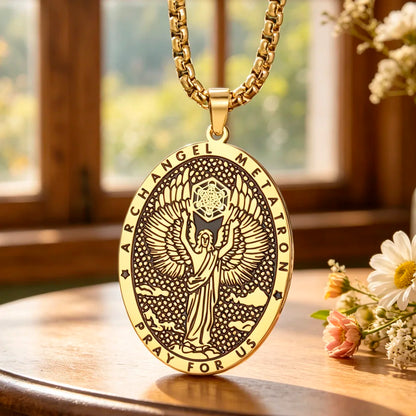 Erzengel-Metatron Halskette beidseitig – Metatrons Würfel aus Edelstahl