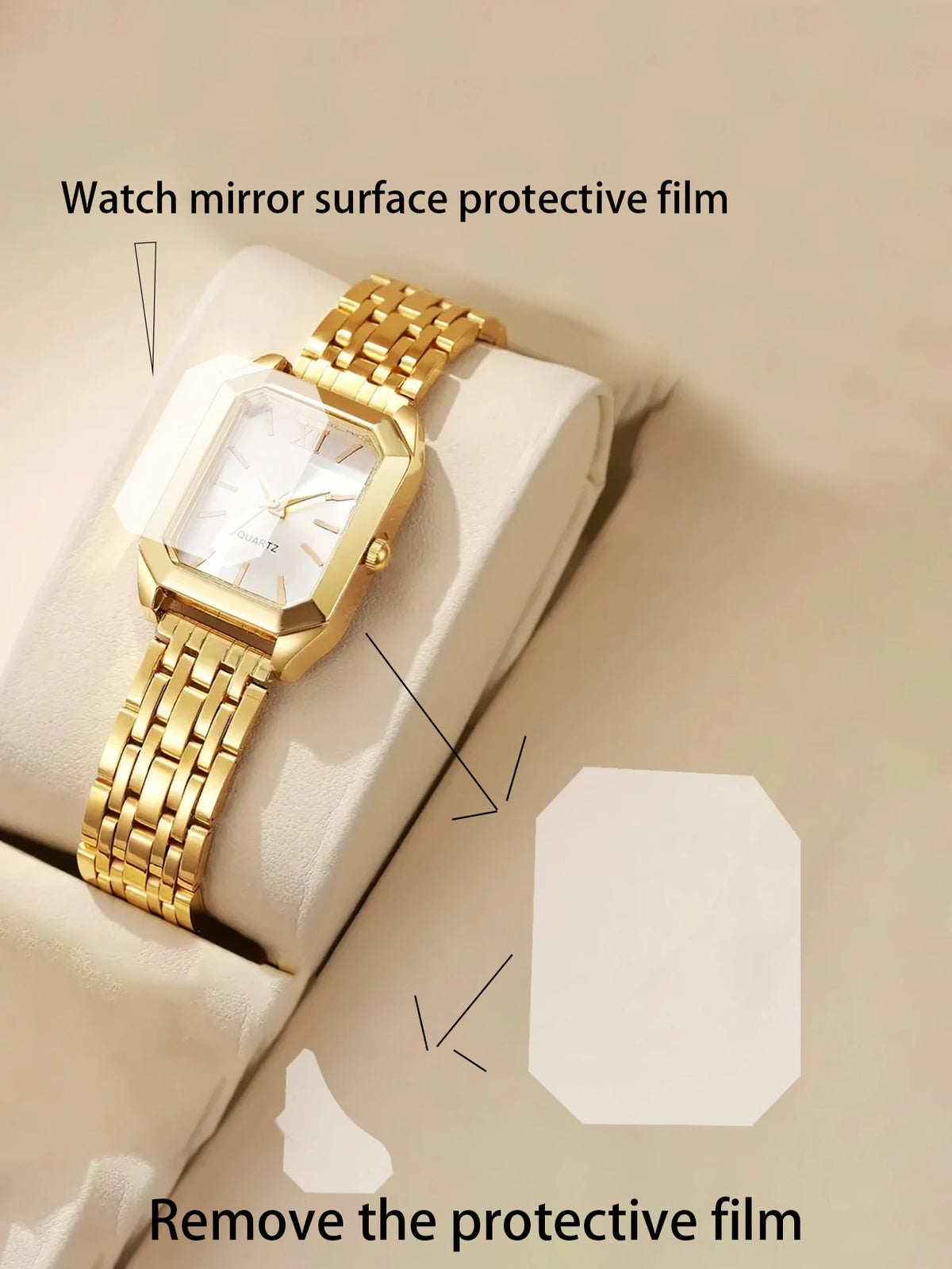 Coffret Montre Femme à Quartz & Bijoux Assortis – Doré ou Argenté