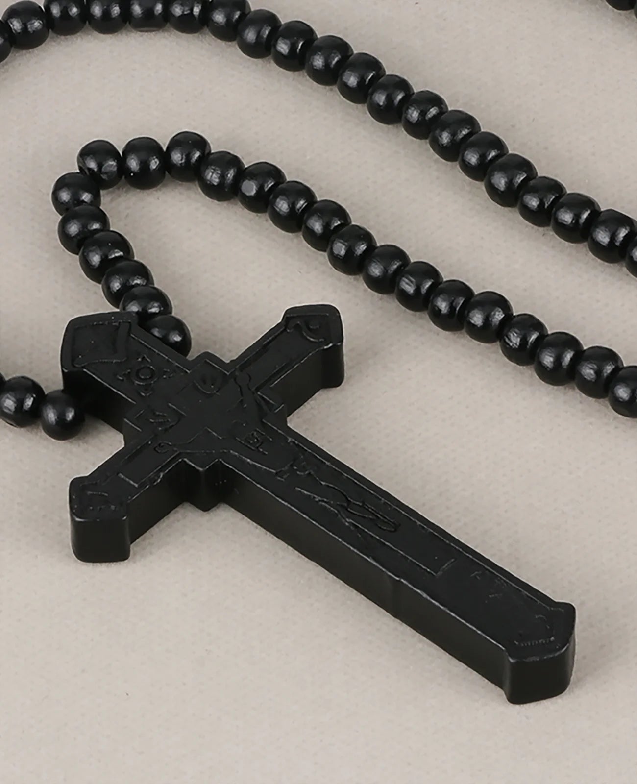 Collier Chapelet Catholique en Bois – Croix Jésus-Christ, Bijou de Prière Religieux Fait Main