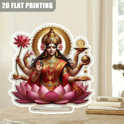 Décoration Lakshmi sur socle – Ornement spirituel hindou en acrylique